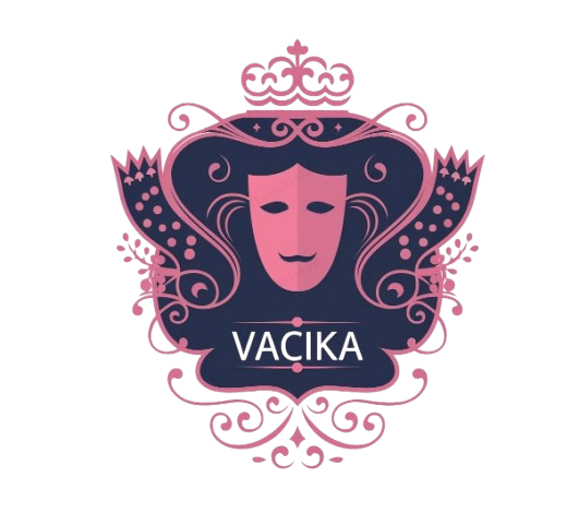 Vacika logo — a stylized lotus flower with the letter V